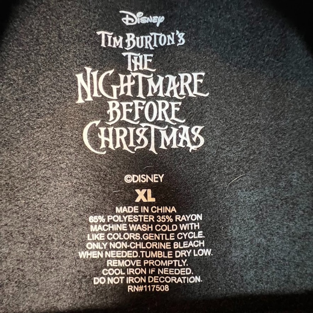 Disney Jack Skellington Nightmare Before Christmas Black Sweatshirt Halloween XL - Picture 6 of 6